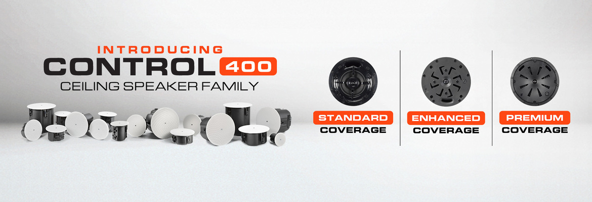 JBL Professional Introduces Control 400 Standard Coverage & Premium Coverage Series Ceiling Speakers Significantly Expanding Lineup