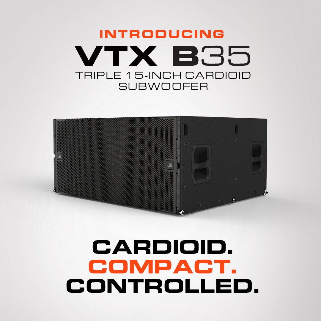 JBL Professional Expands VTX Series with Debut of B35 Cardioid Subwoofers